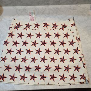 Star Patterned White Skirt